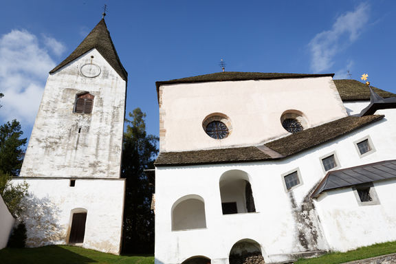 Exterior of Church of St Pancras, Stari trg near Slovenj Gradec, 2019.