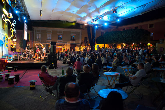 Days of Poetry and Wine Festival, the festival central stage on the Vraz Square in Ptuj, 2014