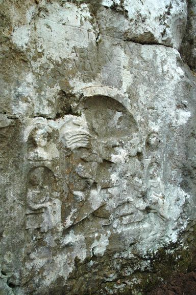 A rock carved relief of the god Mithras depicting a sacrificial bull ritual from the end of the 2nd century (early Roman period), in Rožanec. Institute for the Protection of Cultural Heritage of Slovenia, Novo mesto Regional Office