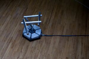 Cod.Act’s sound kinetic installation <i>Cycloid-E</i>, on view at the <!--LINK'" 0:1050-->, 2012