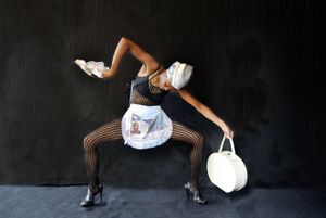 Performance <i>Sakhozi says NON to the Venus in Plasticization</i> by Nelisawe Xaba (Republic of South Africa), <!--LINK'" 0:577-->, 2011