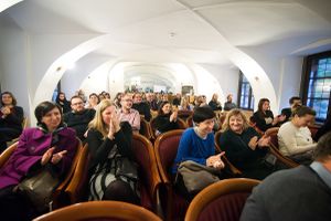 <!--LINK'" 0:69--> / <!--LINK'" 0:70--> event <i>Uspešno ... Ustvarjalno</i> (<i>Successful ... Creative</i>), hosting Slovenian producers involved in the Creative Europe funding scheme, 2018.