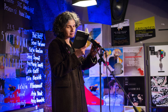 Nataša Velikonja at Pritličje, World Poetry Day, 2017.