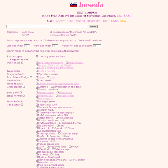 Beseda Text Corpus (website).png