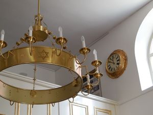 The interior of the <!--LINK'" 0:23-->. The clock on the wall is the only remain of the original fittings.