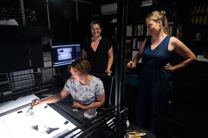 <!--LINK'" 0:51--> creating an animation at the <!--LINK'" 0:52--> Studio. The peer2peer meeting with the DSAF resident Naomi van Niekerk in  September 2024.