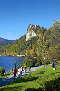 Perched atop a steep cliff rising 130 metres above the glacial Lake Bled is a symbol of Bled and Slovenia, <!--LINK'" 0:72-->, the oldest Castle in Slovenia, 2006