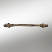 The oldest wheel with an axle found at the Ljubljana Marshes (20 km south of Ljubljana) in 2002. The axle made of oak wood is 120 cm long. City Museum of Ljubljana, 2013