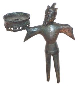 A bronze candlestick in the form of a medieval page from 1400 was one among the numerous small representative objects found at the Upper Tower on Krancelj.