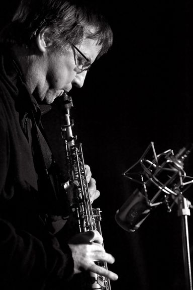 Primož Simončič on saxophone, founding member of Ljubljana based Jazz band Lolita, 2011