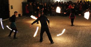 Sirkus Sudenkuoppa, Finnish circus group, performing at Finnish-Estonian month opening ceremony of the <!--LINK'" 0:885-->