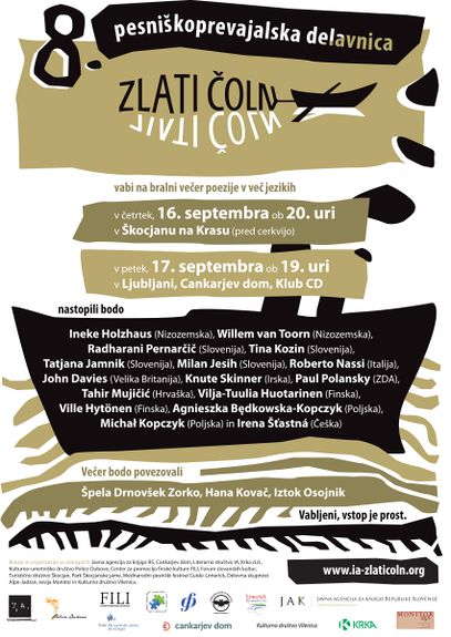 Poster for the 8th annual Translation Workshop Golden Boat - Prevajalska delavnica Zlati čoln, 2010