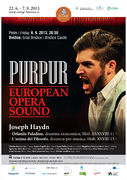A poster for the PurPur Orchestra's presentation of the Joseph Haydn's opera Orlando Paladino at the Knights' Hall of the Brežice Castle, in the framework of the Seviqc Brežice Festival in 2013, in the framework of the PurPur - the European Opera Sound project.