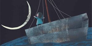 An award-winning picture book <i> The Moon and I</i> by illustrator <!--LINK'" 0:46-->.