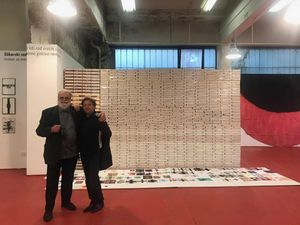 <!--LINK'" 0:73--> with his installation and the artist Dean Jokanović Toumin at the group exhibition <i>Radical Geometries</i> at the Lexart Depot in Zagreb, 2021