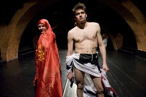 Theatre performance <i>Damned be the Traitor of his Homeland!</i> by Oliver Frljić, <!--LINK'" 0:80-->, 2010