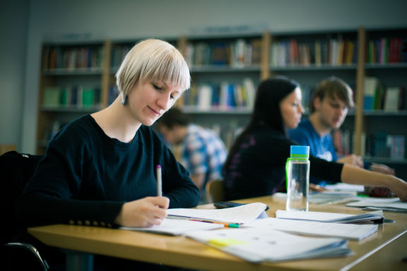 Reading/study room at Jože Goričar Library, part of the Faculty of Social Sciences, University of Ljubljana, 2013