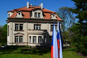 The <!--LINK'" 0:167--> located at the Pod Hradbami 15, Praha 6, one of the most prestigious municipal districts of Prague where more than 60 diplomatic missions take place.