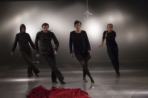 Pablo Picasso's <i>Desire Caught by the Tail</i> directed by <!--LINK'" 0:128--> at the <!--LINK'" 0:129-->, 2014. From left to right: <!--LINK'" 0:130-->, <!--LINK'" 0:131-->, <!--LINK'" 0:132--> and <!--LINK'" 0:133-->.