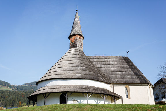 Exterior of Rotunda of Saint John the Baptist in Muta, 2019.