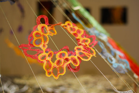 Installation view at a contemporary lace exhibition, Idrija Lace Festival, 2007