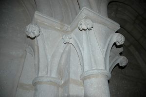Stone capitels in the <i>Church of the Visitation</i> (Ecclesia minor) in Špitalič near Slovenske Konjice, 'Žiče Carthusian Monastery<i>. <!--LINK'" 0:68--></i>