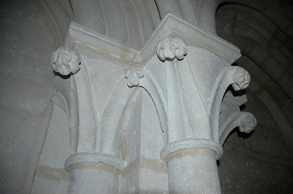 Stone capitels in the Church of the Visitation (Ecclesia minor) in Špitalič near Slovenske Konjice, 'Žiče Carthusian Monastery. Institute for the Protection of Cultural Heritage of Slovenia, Celje Regional Office