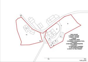 The map of the Krušče Creative Artist Center.