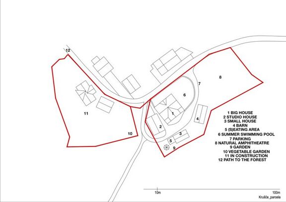 The map of the Krušče Creative Artist Center.