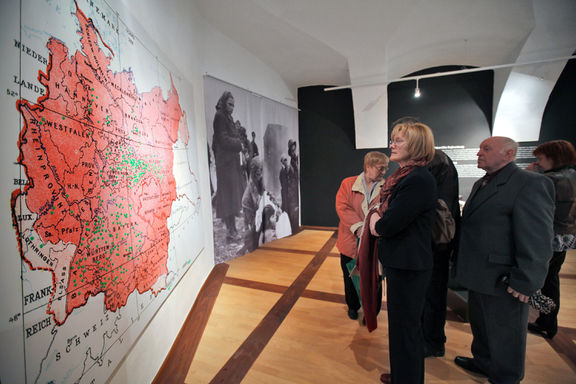 An opening ceremony of the Izgnanci exhibition at the National Museum of Contemporary History, Brestanica Unit at Rajhenburg Castle, 2014