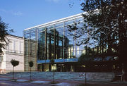 National Gallery of Slovenia, view of the northern wing by Edvard Ravnikar and the entrance hall by SADAR + VUGA Architects, 2009.