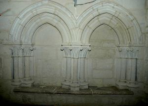 The choir banks in the <i>Church of the Visitation</i> (Ecclesia minor) in Špitalič near Slovenske Konjice, <i>Žiče Carthusian Monastery</i>. <!--LINK'" 0:69-->