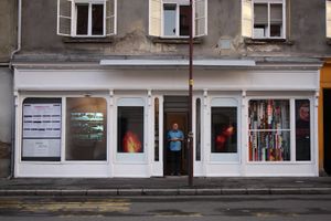 An exhibition by <!--LINK'" 0:223-->, set up at the 'street gallery' space of <!--LINK'" 0:224--> called Vitrine (display windows), 2012