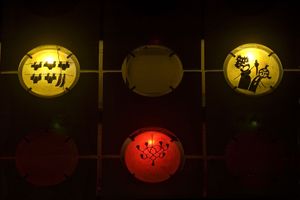 Closeup of <i>(Room)mates</i> project by <!--LINK'" 0:602--> at the ParkiRaj garage on Trdinova street, Ljubljana, <!--LINK'" 0:603-->, 2010