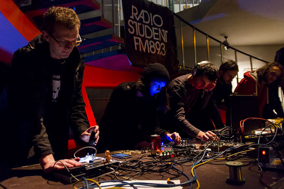 Theremidi Orchestra playing a gig at Kino Šiška Centre for Urban Culture during TRESK Festival, 2014