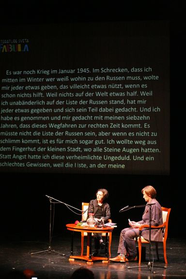 Herta Müller, 2009 Nobel Laureate is honoured guest at the opening ceremony of the festival World Literatures - Fabula Festival, Slovene National Theatre Drama Ljubljana in 2010