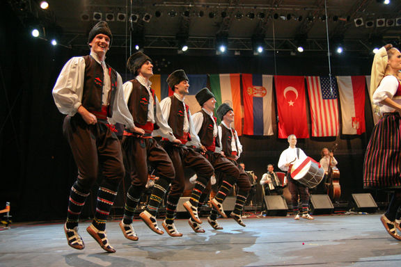 Performance at Folkart International Folklore Festival, Maribor which takes place during the annual Lent Festival, 2009