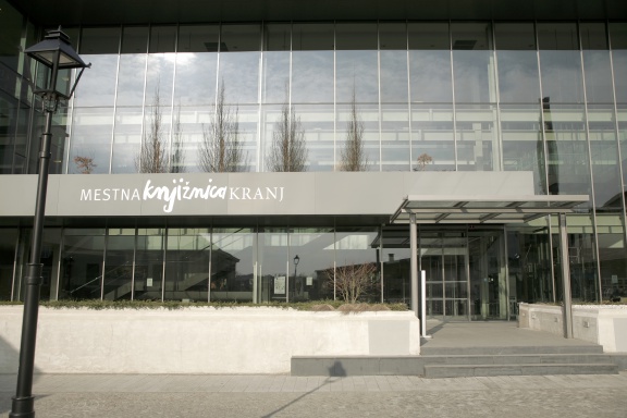 The entrance of the Kranj City Library, 2013