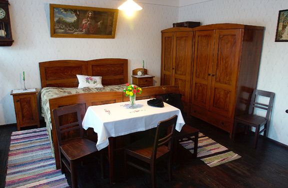 The bedroom in the old mine administration house of 1927, Podzemlje Pece, Tourist Mine and Museum in Mežica