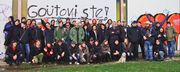 A group portrait of the journalists, anchors, technicians and other members of the almost 200 piece collective of Radio Študent (RŠ)