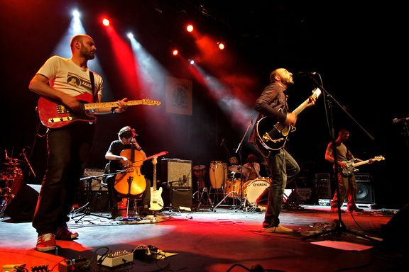 Frédéric Nevchehirlian, poet and a musician from Marseille, France, performing on Druga Godba Festival at Kino Šiška Centre for Urban Culture, 2010