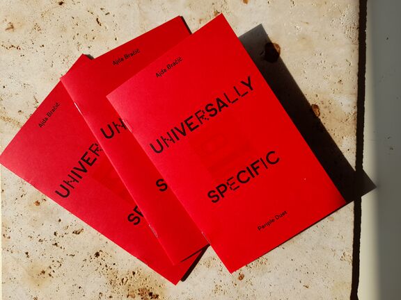 The booklet Universally Specific is a series of reflections on vernacular architecture, created during a train journey from Ljubljana to Lisbon.
