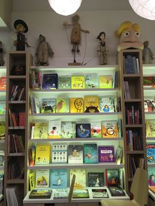 Children's picture books on display at the children's bookshop "Pod gradom" run by <!--LINK'" 0:300-->.