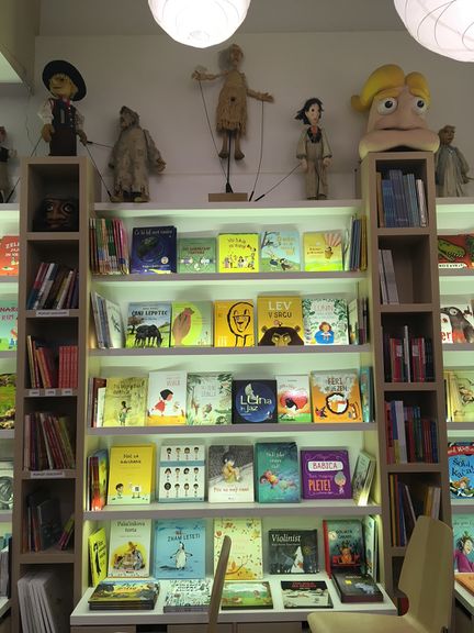 Children's picture books on display at the children's bookshop "Pod gradom" run by Kres Publishing House.