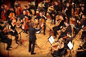 <i>Maribor Festival Orchestra</i> during a performance in the <!--LINK'" 0:130--> at the <!--LINK'" 0:131-->, 2010