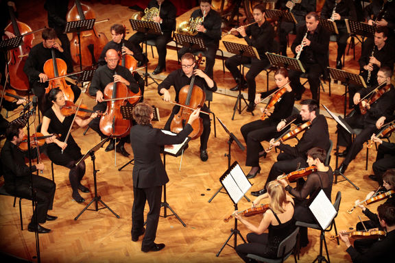 Maribor Festival Orchestra during a performance in the Slovene National Theatre Maribor at the Maribor Festival, 2010