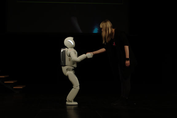 Asimo by Honda, supposedly the world's most advanced humanoid robot, hosted by the Speculum Artium Festival, 2014
