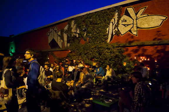 Gala Hala Summer garden venue, at the Metelkova mesto Autonomous Cultural Zone in Ljubljana