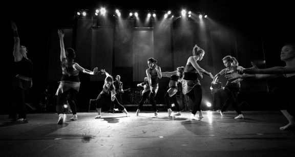 Premiere of the Ionosphere 2, an interactive stage project by Celje Dance Forum and Aperion music group, at the Stadthalle in Singen, Germany, 2009