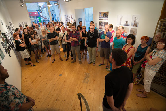 An exhibition of works created during the Celje FOKUS Festival, 2014, held at Plevnik-Kronkowska Gallery